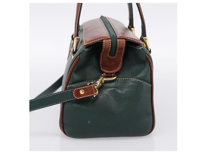 Borsa a mano BALLY in pelle 2way Verde Tono Oro Auth BA15313 - vista 4