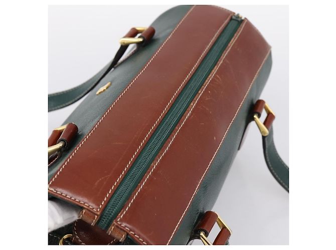 Borsa a mano BALLY in pelle 2way Verde Tono Oro Auth BA15313 - vista 6