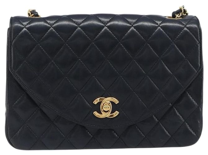 Borsa a tracolla CHANEL Chain Matelasse in pelle d'agnello nera e oro CC Auth yk20836SAM Nero D'oro - vista 13
