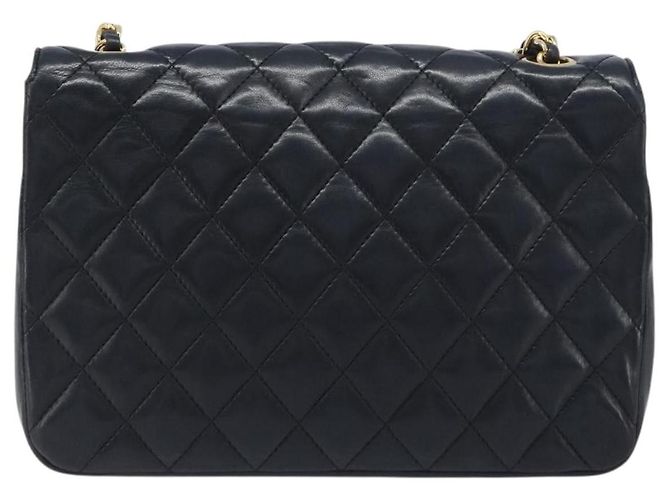 Borsa a tracolla CHANEL Chain Matelasse in pelle d'agnello nera e oro CC Auth yk20836SAM Nero D'oro - vista 2