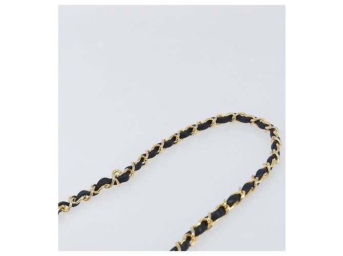Borsa a tracolla CHANEL Chain Matelasse in pelle d'agnello nera e oro CC Auth yk20836SAM Nero D'oro - vista 8