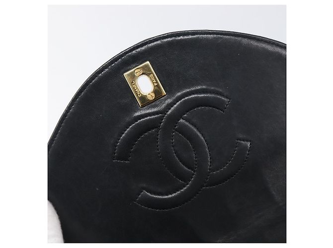 Borsa a tracolla CHANEL Chain Matelasse in pelle d'agnello nera e oro CC Auth yk20836SAM Nero D'oro - vista 9