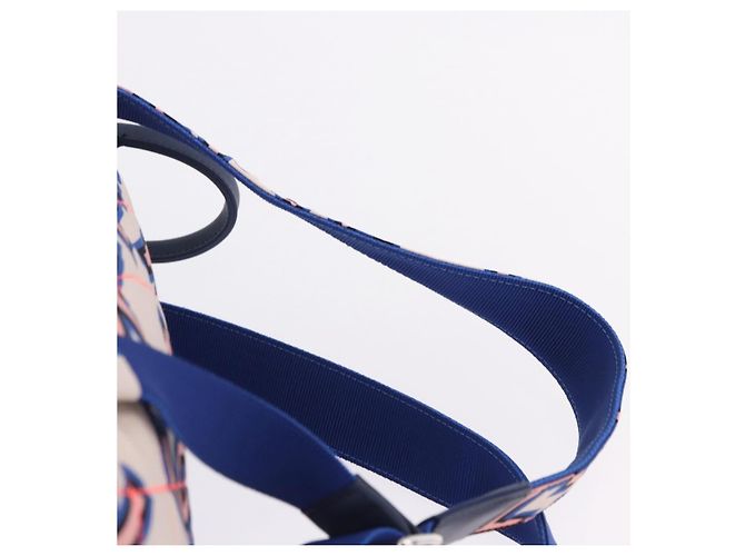 Zaino CHANEL Matelasse Nylon Blu Argento CC Auth 198652M - vista 15