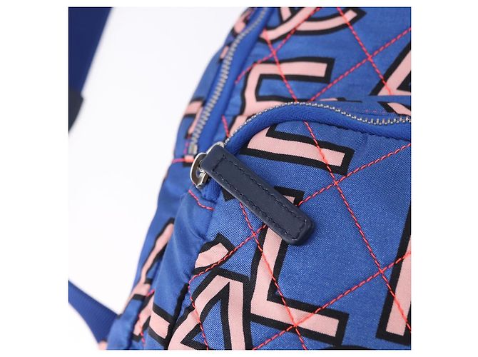 Zaino CHANEL Matelasse Nylon Blu Argento CC Auth 198652M - vista 19