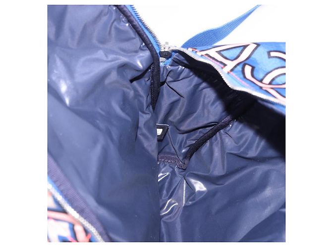 Zaino CHANEL Matelasse Nylon Blu Argento CC Auth 198652M - vista 22