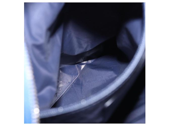 Zaino CHANEL Matelasse Nylon Blu Argento CC Auth 198652M - vista 24