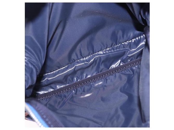 Zaino CHANEL Matelasse Nylon Blu Argento CC Auth 198652M - vista 25