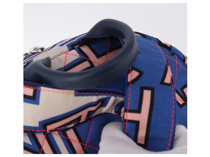 Zaino CHANEL Matelasse Nylon Blu Argento CC Auth 198652M - vista 7