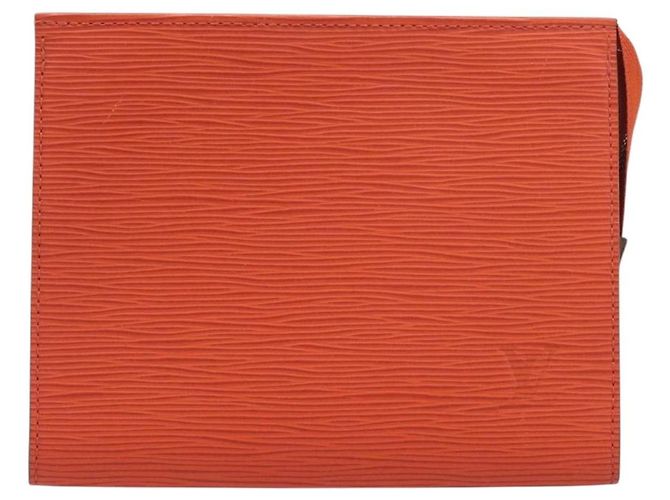Borsa a pochette LOUIS VUITTON Epi Posh Toilette 19 Orange Pimon LV Auth 199014A Arancione - vista 13