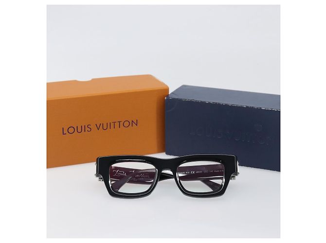 LOUIS VUITTON Occhiali da sole Charleston Justin Plastica Nero Z1244E LV Auth 200174M Argento - vista 12