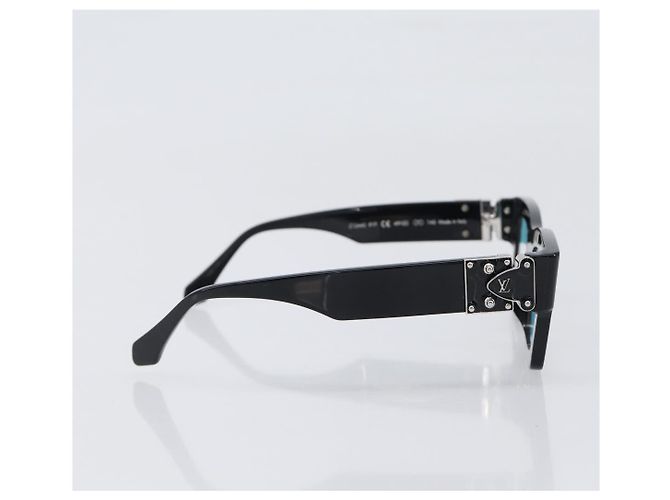 LOUIS VUITTON Occhiali da sole Charleston Justin Plastica Nero Z1244E LV Auth 200174M Argento - vista 4