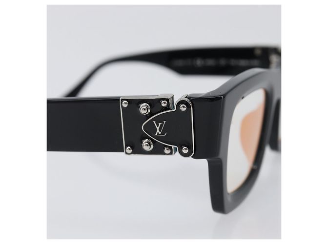 LOUIS VUITTON Occhiali da sole Charleston Justin Plastica Nero Z1244E LV Auth 200174M Argento - vista 7