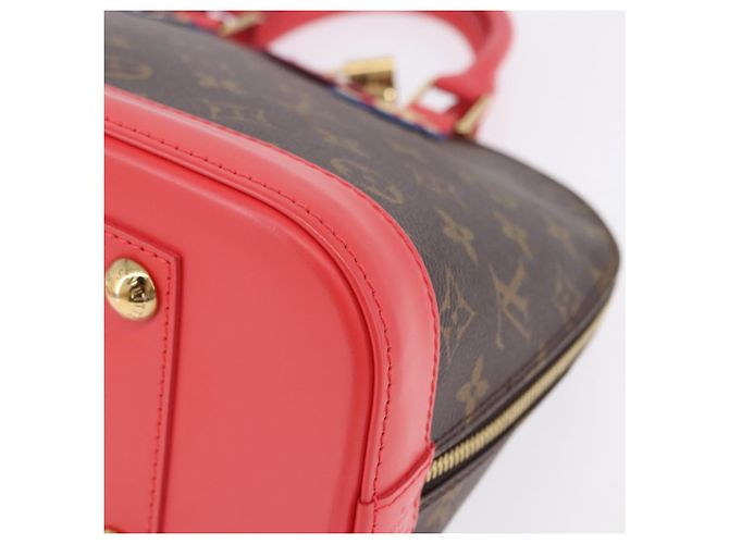 LOUIS VUITTON Monogram Totem Alma PM Hand Bag Red Flamingo LV Auth 199111SAM Rosso Monogramma - vista 15