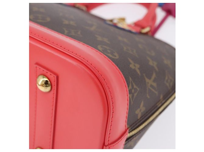 LOUIS VUITTON Monogram Totem Alma PM Hand Bag Red Flamingo LV Auth 199111SAM Rosso Monogramma - vista 17