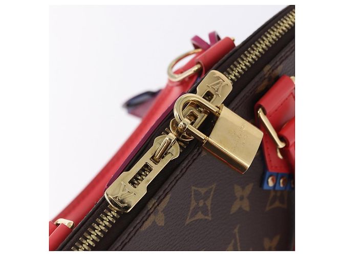 LOUIS VUITTON Monogram Totem Alma PM Hand Bag Red Flamingo LV Auth 199111SAM Rosso Monogramma - vista 19