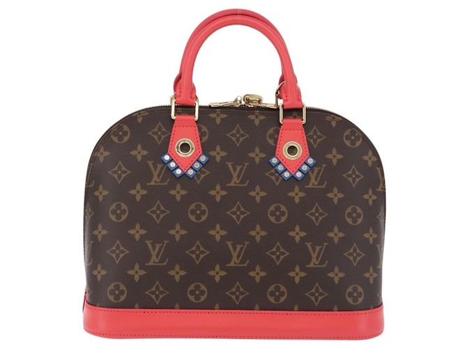 LOUIS VUITTON Monogram Totem Alma PM Hand Bag Red Flamingo LV Auth 199111SAM Rosso Monogramma - vista 2
