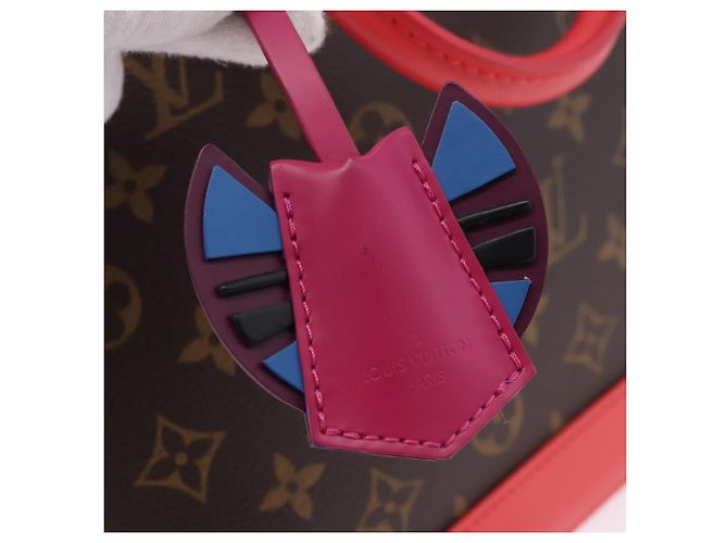 LOUIS VUITTON Monogram Totem Alma PM Hand Bag Red Flamingo LV Auth 199111SAM Rosso Monogramma - vista 21