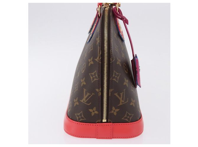 LOUIS VUITTON Monogram Totem Alma PM Hand Bag Red Flamingo LV Auth 199111SAM Rosso Monogramma - vista 4