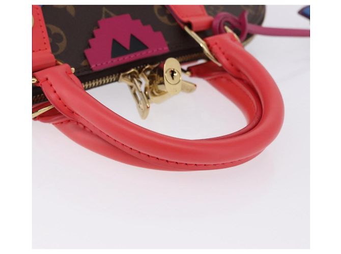 LOUIS VUITTON Monogram Totem Alma PM Hand Bag Red Flamingo LV Auth 199111SAM Rosso Monogramma - vista 7
