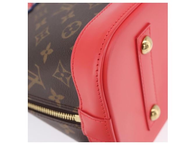 LOUIS VUITTON Monogram Totem Alma PM Hand Bag Red Flamingo LV Auth 199111SAM Rosso Monogramma - vista 8