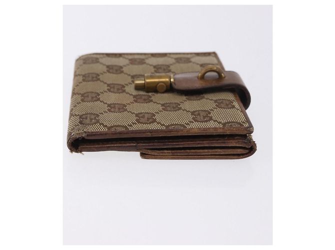 Cartera larga GUCCI GG Canvas Set de 2 Beige Gold Auth 196947 Dorado - vista 12