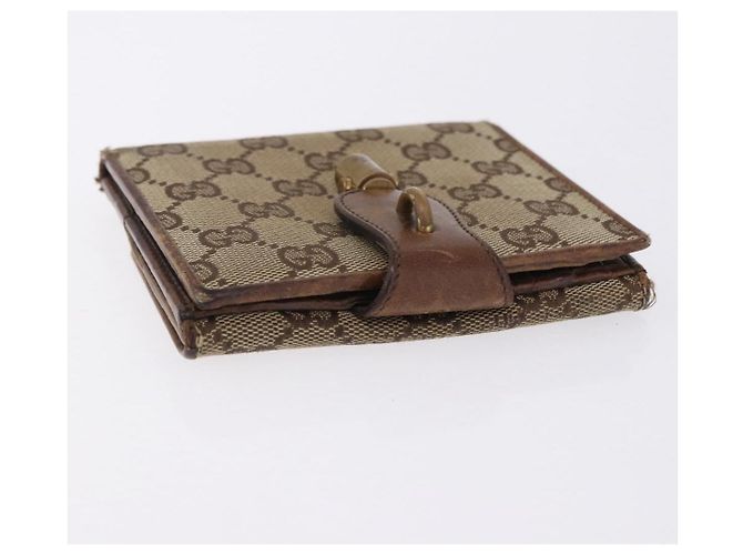 Cartera larga GUCCI GG Canvas Set de 2 Beige Gold Auth 196947 Dorado - vista 13
