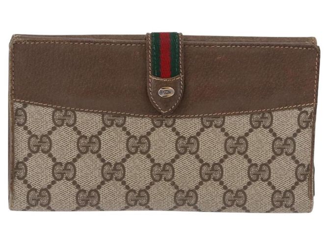 Cartera larga GUCCI GG Canvas Set de 2 Beige Gold Auth 196947 Dorado - vista 2