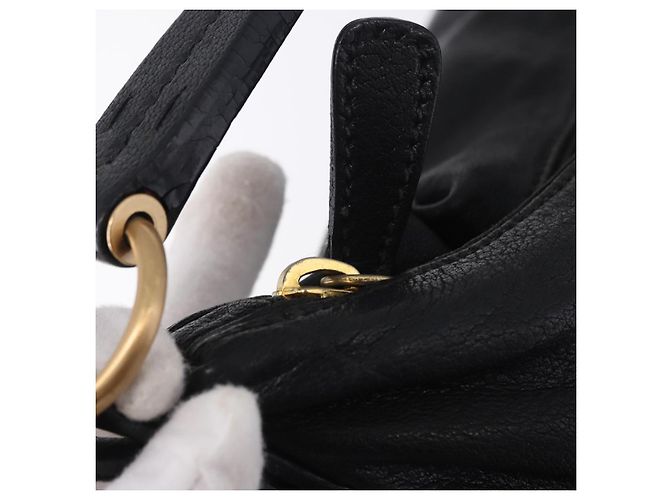 Borsa a tracolla Miu Miu in pelle nera e oro Auth yk20777M Nero D'oro - vista 10