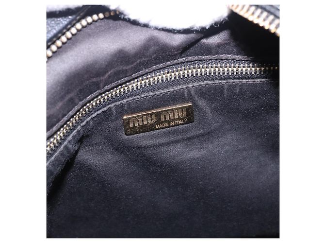 Borsa a tracolla Miu Miu in pelle nera e oro Auth yk20777M Nero D'oro - vista 19
