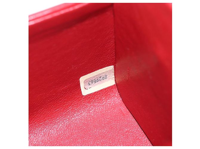Borsa CHANEL Mademoiselle Chain Matelasse in pelle d'agnello rossa e oro CC Auth 196580SV Rosso D'oro - vista 11