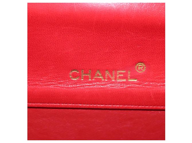 Borsa CHANEL Mademoiselle Chain Matelasse in pelle d'agnello rossa e oro CC Auth 196580SV Rosso D'oro - vista 20