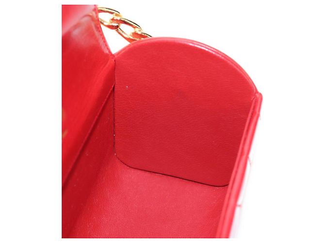 Borsa CHANEL Mademoiselle Chain Matelasse in pelle d'agnello rossa e oro CC Auth 196580SV Rosso D'oro - vista 21