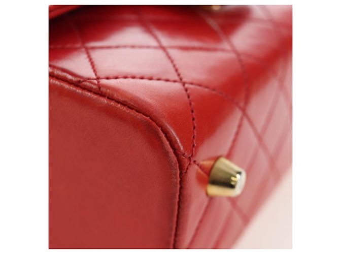 Borsa CHANEL Mademoiselle Chain Matelasse in pelle d'agnello rossa e oro CC Auth 196580SV Rosso D'oro - vista 8
