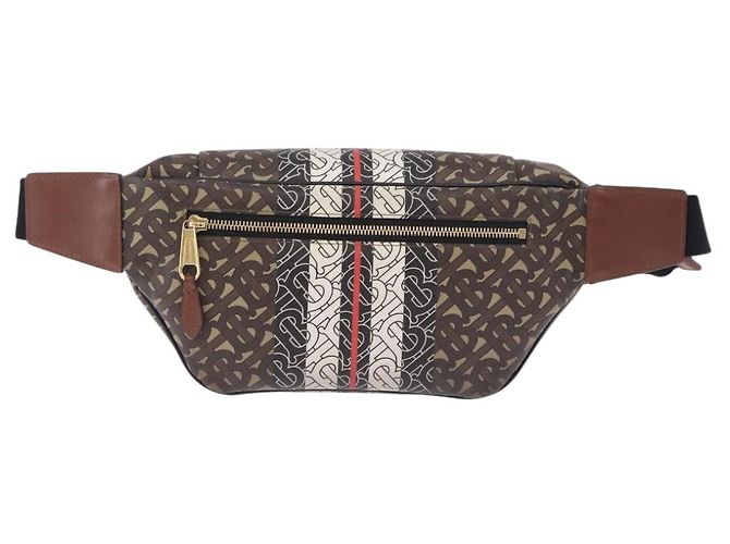 Borsello da vita BURBERRY PVC Brown Gold Auth 197864 Marrone D'oro - vista 2