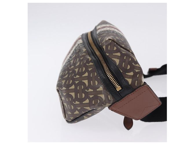 Borsello da vita BURBERRY PVC Brown Gold Auth 197864 Marrone D'oro - vista 3
