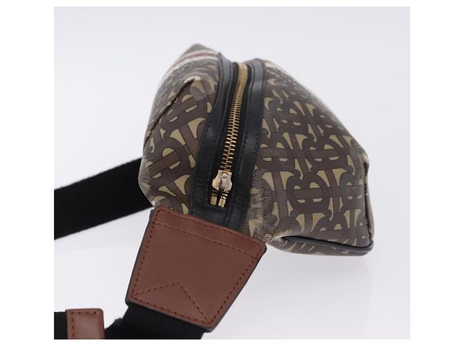 Borsello da vita BURBERRY PVC Brown Gold Auth 197864 Marrone D'oro - vista 4