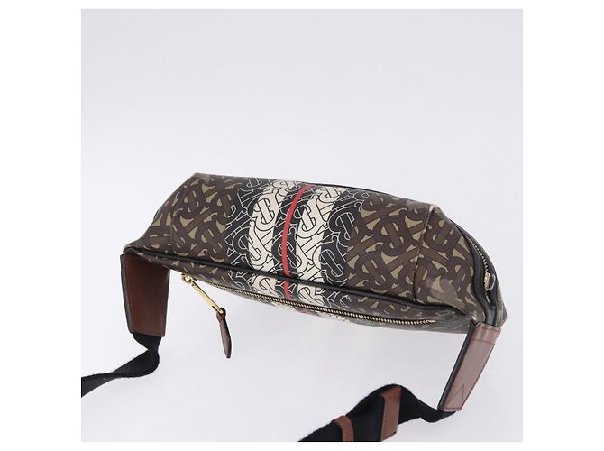 Borsello da vita BURBERRY PVC Brown Gold Auth 197864 Marrone D'oro - vista 6