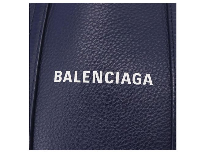 BALENCIAGA Everyday XXS Hand Bag Leather 2way Navy Silver 551815 Auth 197884V Argento Blu navy - vista 19
