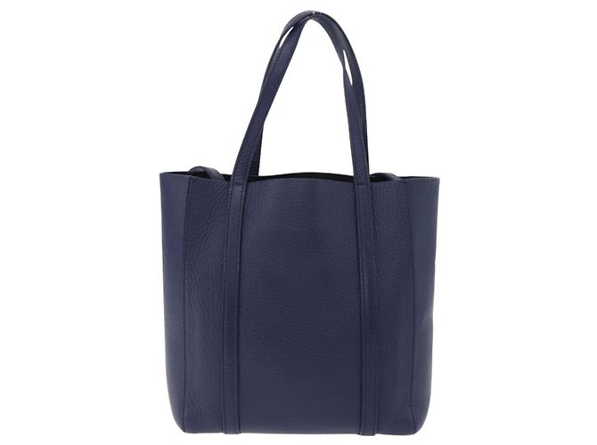BALENCIAGA Everyday XXS Hand Bag Leather 2way Navy Silver 551815 Auth 197884V Argento Blu navy - vista 2