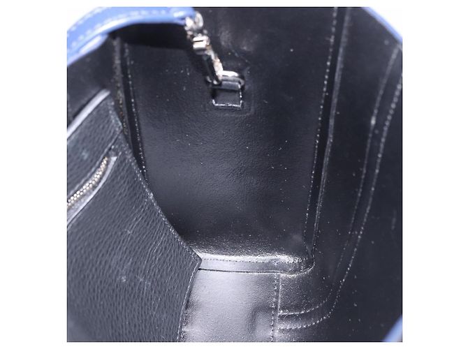 BALENCIAGA Everyday XXS Hand Bag Leather 2way Navy Silver 551815 Auth 197884V Argento Blu navy - vista 21