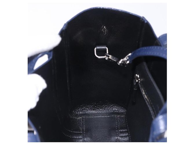 BALENCIAGA Everyday XXS Hand Bag Leather 2way Navy Silver 551815 Auth 197884V Argento Blu navy - vista 22