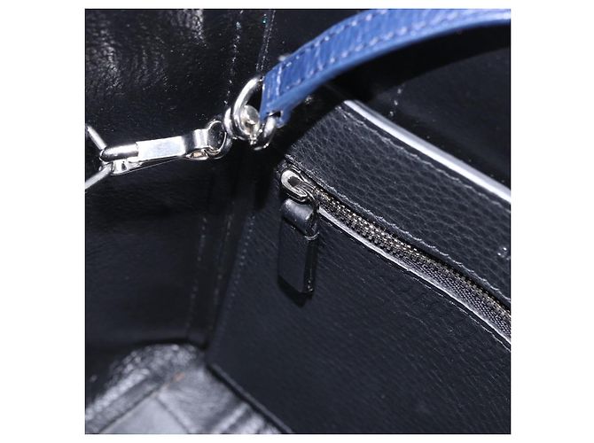 BALENCIAGA Everyday XXS Hand Bag Leather 2way Navy Silver 551815 Auth 197884V Argento Blu navy - vista 23