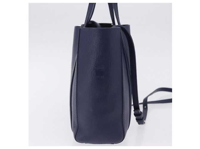 BALENCIAGA Everyday XXS Hand Bag Leather 2way Navy Silver 551815 Auth 197884V Argento Blu navy - vista 4