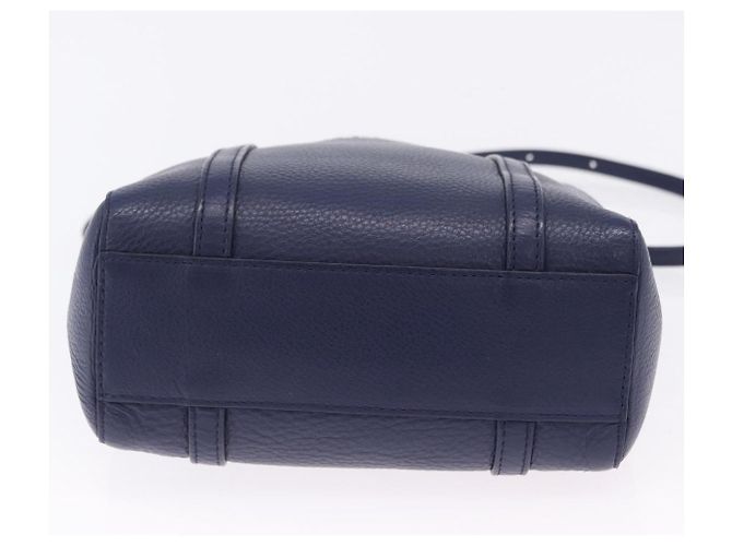 BALENCIAGA Everyday XXS Hand Bag Leather 2way Navy Silver 551815 Auth 197884V Argento Blu navy - vista 5