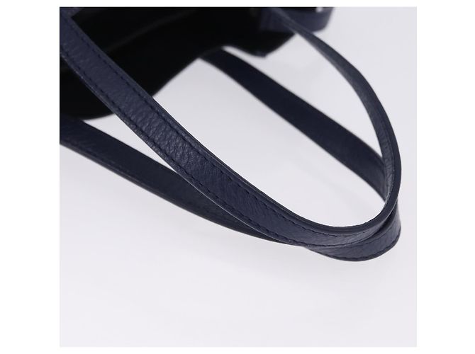 BALENCIAGA Everyday XXS Hand Bag Leather 2way Navy Silver 551815 Auth 197884V Argento Blu navy - vista 7