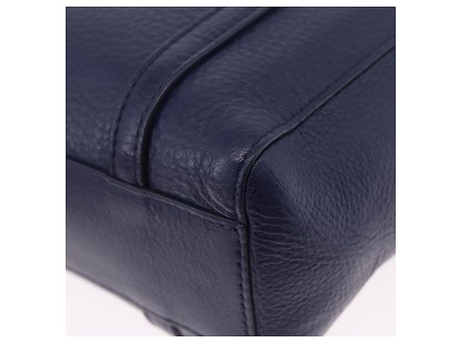 BALENCIAGA Everyday XXS Hand Bag Leather 2way Navy Silver 551815 Auth 197884V Argento Blu navy - vista 9