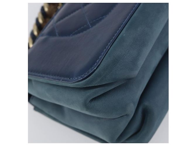 CHANEL Borsa a Tracolla Matelassé con Catena in Pelle 2way Navy Gold CC Auth 197156V D'oro Blu navy - vista 19