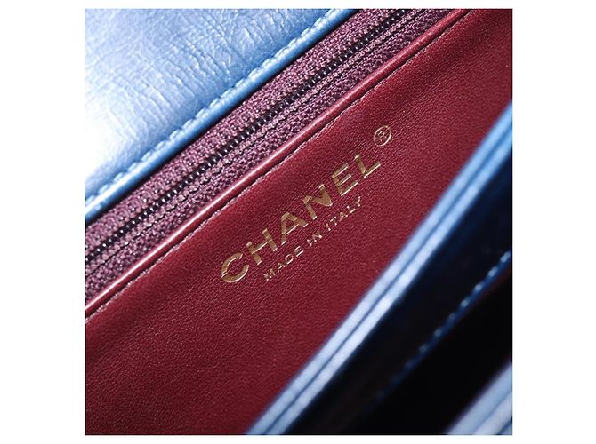CHANEL Borsa a Tracolla Matelassé con Catena in Pelle 2way Navy Gold CC Auth 197156V D'oro Blu navy - vista 23