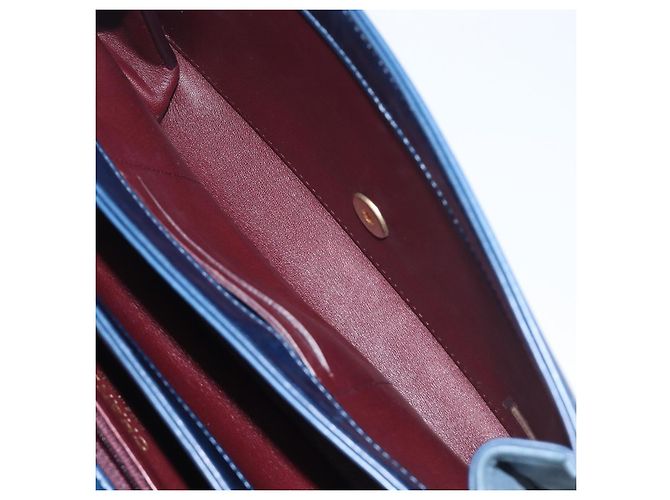 CHANEL Borsa a Tracolla Matelassé con Catena in Pelle 2way Navy Gold CC Auth 197156V D'oro Blu navy - vista 29