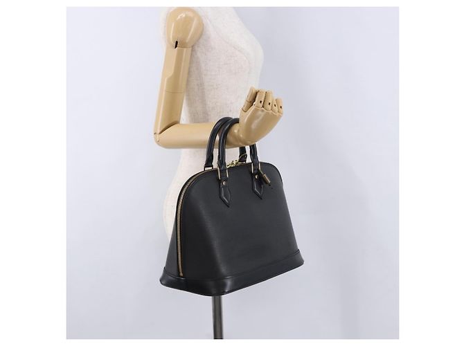 LOUIS VUITTON Borsa a Mano Epi Alma Noir Black M52142 LV Auth 199187V Nero - vista 23